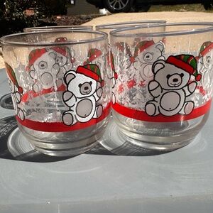 Libbey Clear Glass Holiday Bear Tumblers (set of 4)